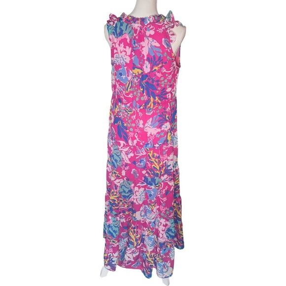 Mudpie Pink and Blue Tiered Maxi Dress - Size Small - Picture 3 of 5